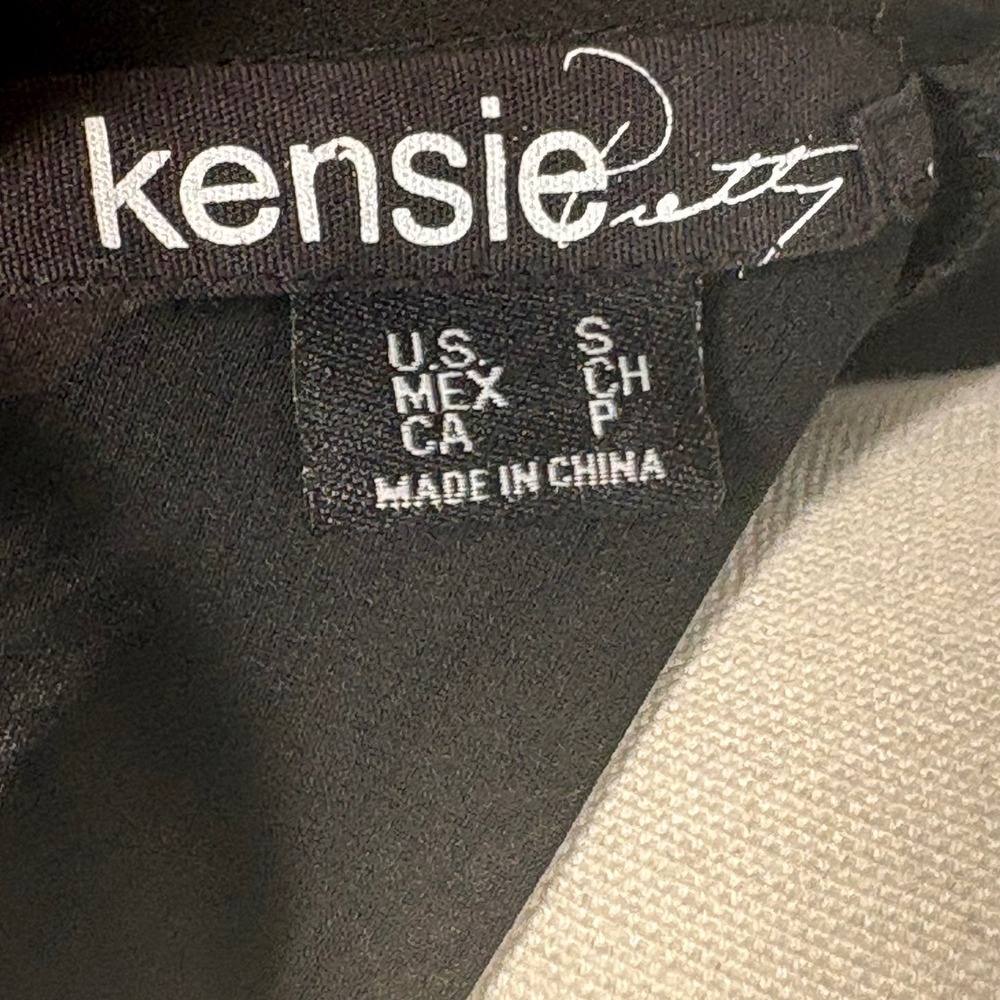 Kensie Womens Abstract Print Ruffle Mesh Sleeveless Dress Blue Black Small - Picture 11 of 15